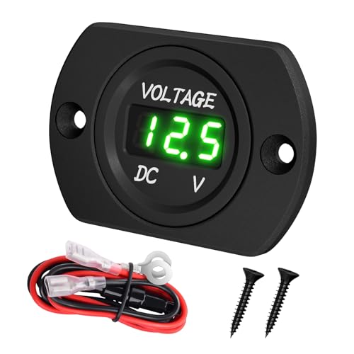 DaierTek Voltage Gauge 12V Green Volt Meter Marine Battery Volt Gauge 24V 36V DC Digital Voltmeter for car Truck RV ATV Boat Marine - color: Green LED Voltmeter