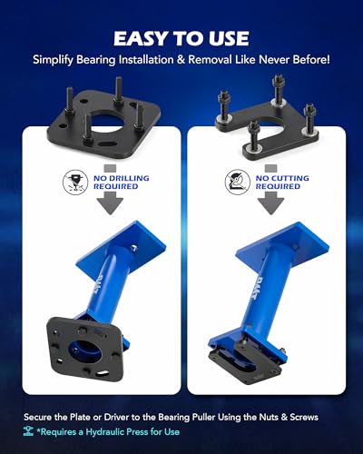 Orion Motor Tech Rear Axle Bearing Puller and Installer, Wheel Bearing Removal Tool Compatible with 1995-1998 T100 1995-2004 Tacoma 1995-2020 4Runner 2000-2006 Tundra and 2004-2012 Hilux Pick-up - color: Blue