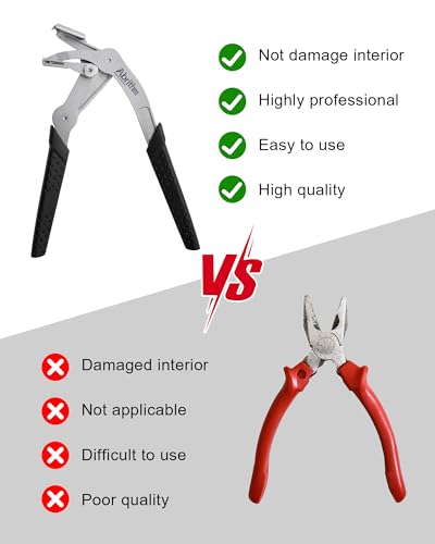 Car Clip Pliers, Panel Clip Removal Pliers, Professional Plastic Fastener Removal Tool for Removing Automotive Fasteners Clips Without Damage Black - color: Black