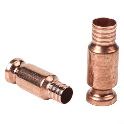 Copper Siphon Connector Manual Pump Pipe Fittings Set for Self-Priming Transfer of Water Paints with 15mm and 19mm Sizes Built-In Brass Pump 2 Pieces