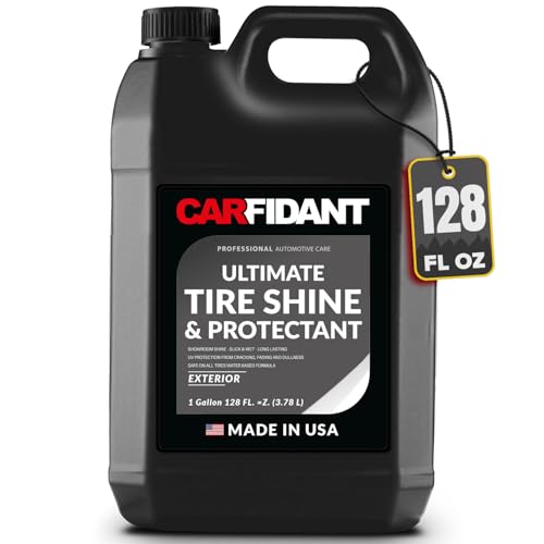 Carfidant Car Tire Shine 1 Gallon - Tire Dressing & Rubber Protectant - Dark, Wet Look with No Grease and No Sling! - size: 1 Gallon
