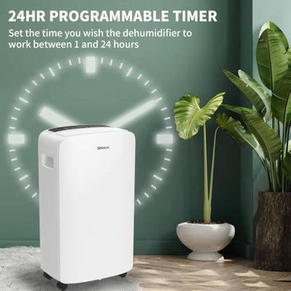 Shinco 40 Pints Dehumidifier for Home and Basements, 2000 Sq.Ft Dehumidifiers with Drain Hose, Auto or Manual Drainage, Auto Defrost, Quietly Remove Moisture, Intelligent Humidity Control, 24HR Timer - color: 2,000 Sq.Ft.