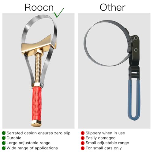 Heavy Duty Oil Filter Wrench | Adjustable Strap, Removal Tool