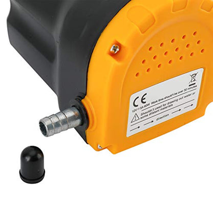 Amarine Made Oil Pump, Oil Extractor Pump 12V 60W Oil Removal Pump for Fluid Change, Electric Oil Change Transfer Pumps, Easily Scavenge Fluid from Cars, Motorcycles, RVs, Boats, and lawn Equipment - color: Black, Yellow