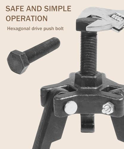 bylikeho Harmonic Balancer Puller Kit,Harmonic Damper Pulley Puller,Automotive Specialty Tools,Car Accessories Adjustable 3-Jaw Puller for Harmonic Balancer Removal,Compatible with GM and More