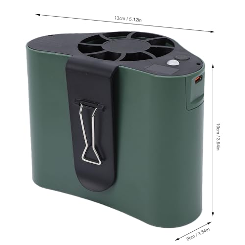 SUNGOOYUE Other Mountaineering And Camping Equipment Fan, 12000Mah Rechargeable 6 Speeds Led Display Wearable Neck Fan With Emergency Light For Outdoor Camping Travel Work Portable Clip On (Green)
