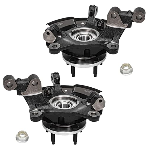Detroit Axle - Steering Knuckles Kit for 2011-2014 Ford Edge, 2011-2015 Lincoln MKX, 2 Front Steering Knuckles and Wheel Bearing Hubs 2 Rear Wheel Bearing Hubs Replacement - size: 4UW48703-V1/Kit