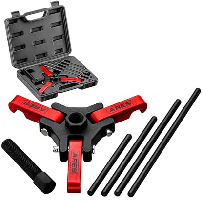 ARES 71002 - Harmonic Balancer Puller Kit - Adjustable 3-Jaw Puller Fits Most Late Model Automobiles & Trucks - Remove Damper Pulleys in Tight Engine Compartments Without Removing The Radiator - size: Harmonic Balancer Puller Set