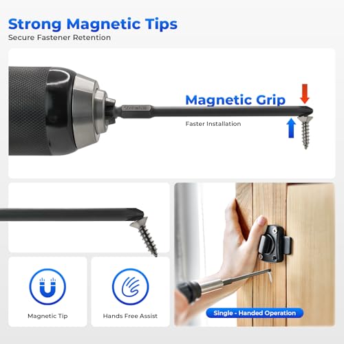 Impact Rated Screwdriver Bit Set, 4" Extended Long Magnetic Power Bits, Premium S2 Steel, Shock-Absorbing Design, 1/4" Hex Shank for Power Drill & Impact Driver (4 Inch Pozidriv) - size: 4 Inch Pozidriv