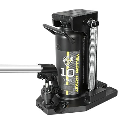 YELLOW JACKET Toe Jack, 10 Ton Saddle/5 Ton Claw 2-in-1 Low Profile Lift Jack, Heavy Duty Hydraulic Claw Jack for Automotive, Machinery, Construction, Farm, Garage - size: 10 Ton Saddle