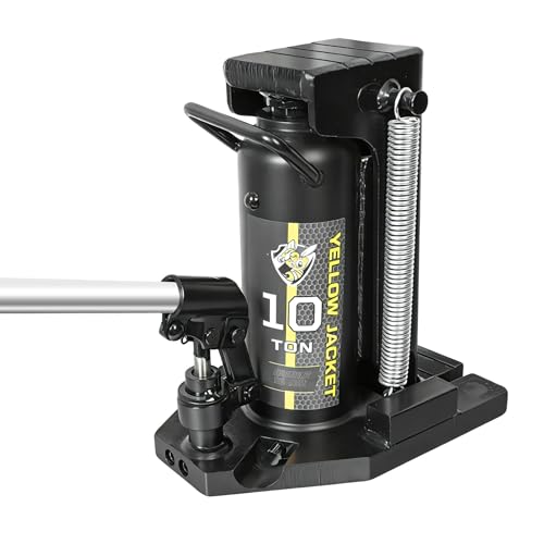 YELLOW JACKET Toe Jack, 10 Ton Saddle/5 Ton Claw 2-in-1 Low Profile Lift Jack, Heavy Duty Hydraulic Claw Jack for Automotive, Machinery, Construction, Farm, Garage - size: 10 Ton Saddle