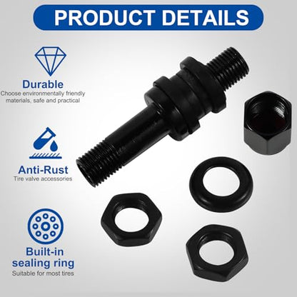 TR43E/VS43 Black Tubeless Metal Clamp-in Valve Stems, 0.453" /11.3mm+0.4mm Valve Hole Dia, Length 1.69", Aluminum Alloy, Pack of 5 - size: TR43E 5pcs