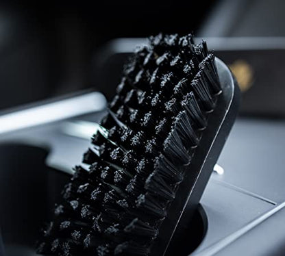 Premium Horse Hair Leather Brushes Set for Car Detailing, Furniture & Upholstery - Professional Horsehair Cleaning Brush for Couch, Car Seats, Alcantara & Interior Surfaces