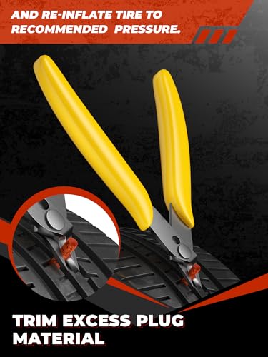 AUTOWN Flat Tire Repair Kits, 74 Pcs Universal Tire Plug Kit Heavy Duty Flat Tire Puncture Repair Kit for Cars, Trucks, Motorcycles, ATV，RV, Jeep, Tractor, Trailer