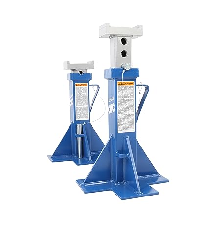 OTC S012 12-Ton Heavy Duty Steel Jack Stands - Ideal for Safely Holding Mid-Size Heavy Duty Trucks, Commercial Vehicles, and Ag/Fleet Equipment for Tire, Wheel, Brake, and Underbody Service; Pair