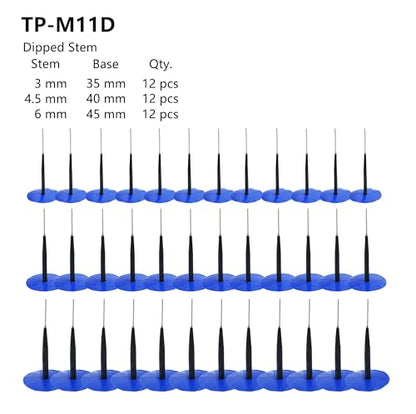 TP-M11D Combination Repair Unit Kit, Tire Repair Patch Plug Kit 1/8" x 1 3/8", 3/16" x 1 1/2" and 1/4" x 1 3/4" Dipped stem 12 pcs Each - size: 0.12 x 1.38, 0.18 x 1.57,0.24 x 1.77 Inch 36 pcs