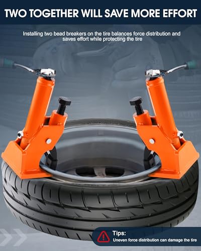 Manual Tire Bead Breaker, 38"-42" Tires Changer Tool with Rubber Pad, Protect Aluminum Alloy Hubs, Easy-Operated Tire Repair Tool for Car, Truck, Tractor, Mower ATV RV Orange