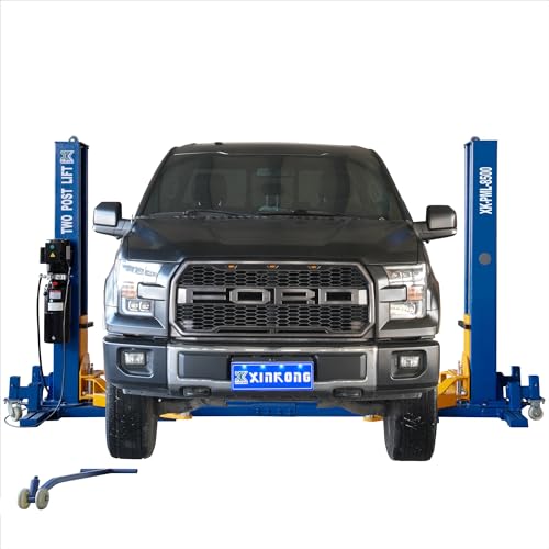 XK Mobile 2 Post Car Lift 8500 lb Portable Base 220V with Wheels 8500 | Auto Lift Bilateral Unlocking,Adjustable 2-Section Arms Design for Trucks, SUVs, Vehicles Home Garage and Shop Repair