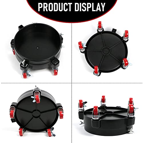 5 Gallon Bucket Dolly with Bucket Insert,Professional Car Wash Bucket Dolly | with 5 Wheels,including 2 Locking Casters for Car Washing, Detailing, Garage & More