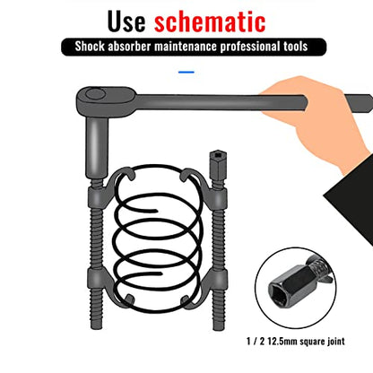 Fekuar Auto Strut 15" 380MM Coil Spring Compressor Tool, Heavy Duty Auto Suspension Compression Remover Installer Tool Set of 2 Black
