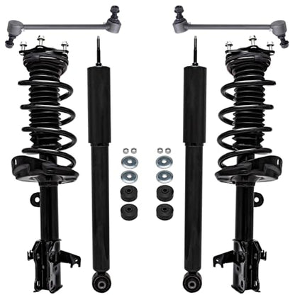 Detroit Axle - Front Struts Shock Absorbers Kit for 2007-2012 RDX, 2 Struts & Coil Spring Assembly, 2 Rear Shock Absorbers, 2 Sway Bars, 2008 2009 2010 2011 Replacement - size: 6AQS47377/Shock Kit