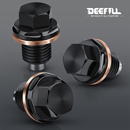 M14 x 1.5 Magnetic Oil Drain Plug T6 Aviation Aluminum with Crush Washer Gasket Compatible with Ford GM Hyundai KIA and More Select Models - size: M14 x1.5 Plug