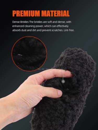 Drill Wheel Brush, Drill Microfiber Wheel Brush, SPTA 1 Pc Soft Microfiber Extended Reach Rim Drill Wheel Brush,with 1 adddtional Drill Adapter for Electric Drill -DF068