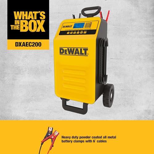 DeWalt DXAEC200 Rolling 40 Amp Battery Charger for Vehicles | 200 Amp Engine Start, 40 Amp Charger, 3 Amp Maintainer - size: 40 Amp
