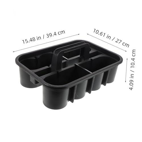Car Cleaning Tools Storage Basket Thickened Plastic Organizer with Carrying Handle Square Compartment Storage for Car Detailing and Cleaning Supplies