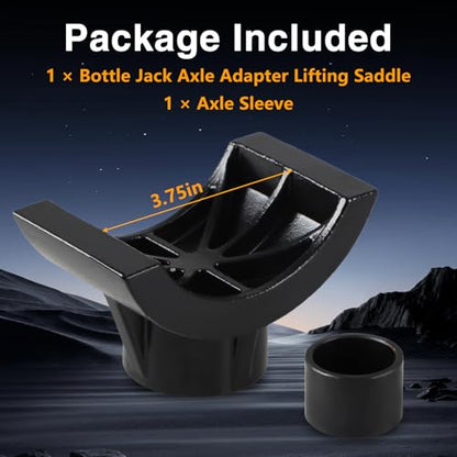 EVRBUL 2-in-1 Bottle Jack Adapter Lifting Saddle High Strength Hydraulic Jack Adapter Hydraulic Lifting Saddle Compatible with 12-ton 20-ton Bottle Floor Jack for 3 Inch 4 Inch Axle Tube