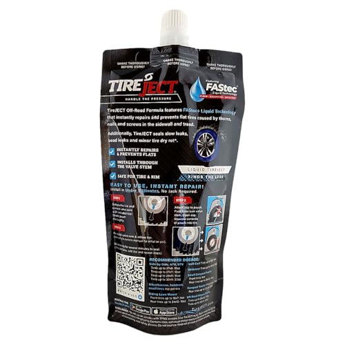 TireJect Off-Road Tire Sealant Kit - 5-in-1 Sealing - Fix and Prevent Flat Tires (10oz) - size: 10oz
