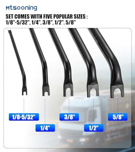 Fuel Line Disconnect Tool,5 Pcs 42400 Double Ended Air Line Disconnect Tool Set for Heavy Duty Big Rig Truck Brake