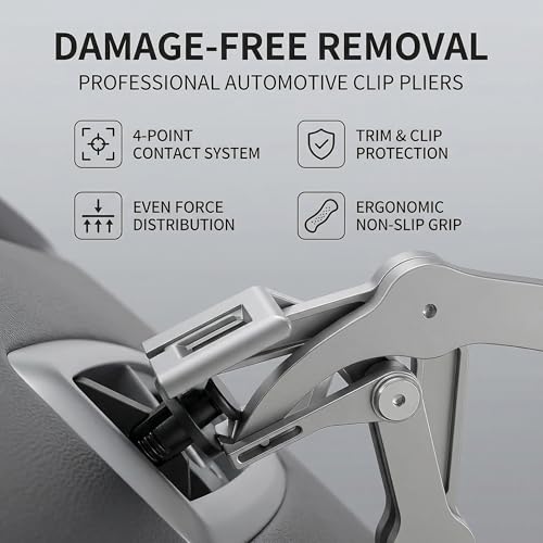 Car Clip Pliers - Auto Fastener Clip Removal Tool, Spring Loaded Panel & Trim Removal Pliers for Automotive Plastic Fasteners, Door Panels, Rivets & Interior Clips