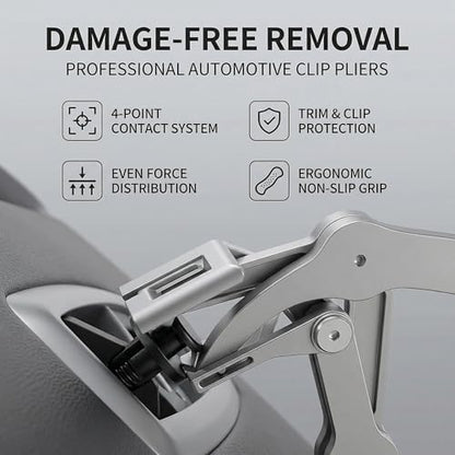 Car Clip Pliers - Auto Fastener Clip Removal Tool, Spring Loaded Panel & Trim Removal Pliers for Automotive Plastic Fasteners, Door Panels, Rivets & Interior Clips