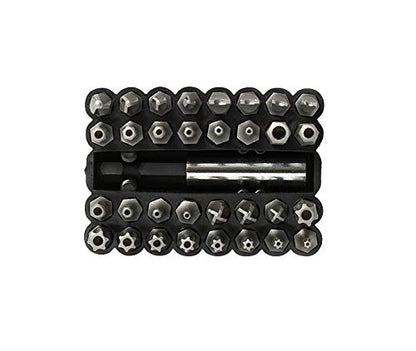 ARES 70009-33-Piece Security Bit Set with Magnetic Extension Bit Holder - Includes Tamper Resistant, SAE Hex, Metric Hex and Star Bits – Anti Tamper Bit Set Features Torq, Spanner, and Triwing Bits - size: 33-Piece Security Bit Set