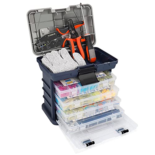 Home Marine Automotive Electrical Tool Kit Set with Wire Connectors Terminals.Essential Accessories for Connections and Repairs Complete in a Portable Tool Box Organizer with Crimper