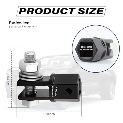 Car Scissor Jack Adapter Driven by 1/2" Impact Drills or 13/16" Lug Wrench,Sturdy Car Scissor Jack Drill Adapter Easily Lifts Jacks,Professional Labor-Saving Cars Jacks Adapters