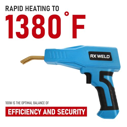 RX WELD 2-in-1 Plastic Welder, 1000PCS Hot Stapler Repair Kit | Soldering Iron, Repair for Automotive Car Bumper DIY, Patent Number D1052628 - color: Blue