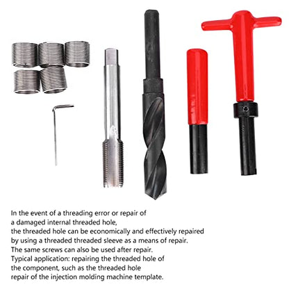 Ejoyous 10Pcs M18x1.5 Thread Repair Kit, Stainless Steel Inserts, Installation Tool Set for Damaged Threads Repair