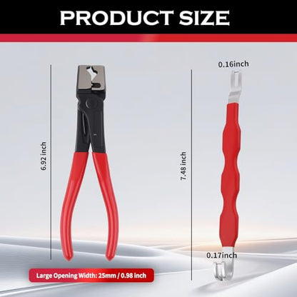 2PCS Electrical Disconnect Pliers for Cars,Heavy Duty Auto Electrical Connector Removal Tool Hose Clamp Pliers,Non-Slip Dual-Head Electricals Connector Separator Tool