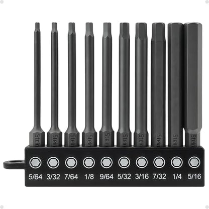 Impact Rated Screwdriver Bit Set, 3" Extended Long Magnetic Power Bits, Premium S2 Steel, Shock-Absorbing Design, 1/4" Hex Shank for Power Drill & Impact Driver (3 Inch SAE Hex) - size: 3 Inch SAE Hex