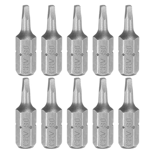 HARFINGTON 10pcs Square Head Screwdriver Bits 1/4" Hex Shank SQ0 Magnetic Head 1" Length CR-V Steel Screw Driver Drill Bit for Repair Work Electric Screw Driver - size: SQ0