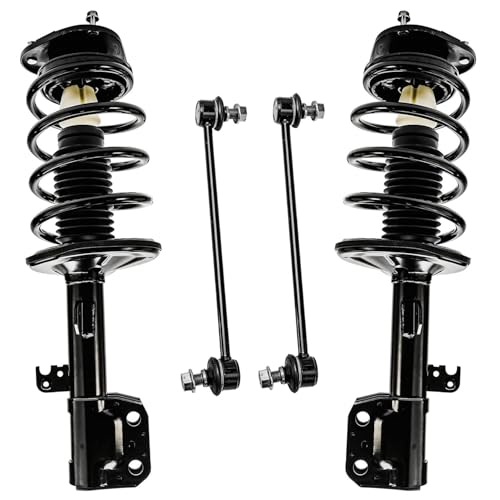 Detroit Axle - Front Struts Sway Bars for 2003-2008 Toyota Matrix | Pontiac Vibe Complete 2 Struts with Coil Spring 2 Front Sway Bar Links 2004 2005 2006 2007 Replacement Ready Strut Assembly - size: 4QS2400010/Sway Kit