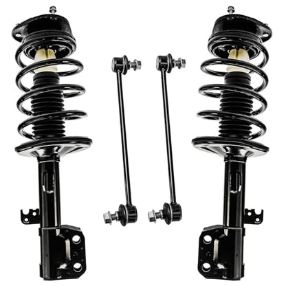 Detroit Axle - Front Struts Sway Bars for 2003-2008 Toyota Matrix | Pontiac Vibe Complete 2 Struts with Coil Spring 2 Front Sway Bar Links 2004 2005 2006 2007 Replacement Ready Strut Assembly - size: 4QS2400010/Sway Kit