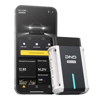 DND Bluetooth OBD2 Scanner - All System Diagnostic Tool for iOS & Android, Code Reader for Cars, Free Updated Vehicle Scan Tool, Bidirectional Diagnsotic Scanner with Oil Reset, Battery Registration