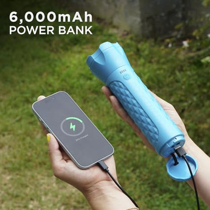 BoostHero Portable Car Battery Jump Starter, 6,000mAh Power Bank, LED Flashlight, with Smart Jumper Cables for up to 6.0L Gas/4.0L Diesel Engines (Blue) - color: Blue