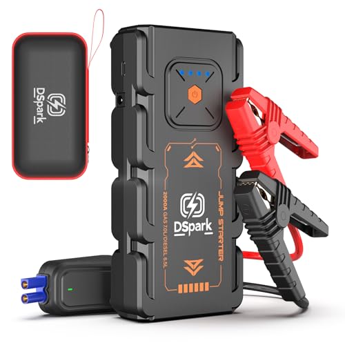 Compact 2000A Car Jump Starter, Ultra-Portable & Beginner-Safe Battery Booster for Up to 7.0L Gas / 6.5L Diesel, Lightweight 12V Jump Box with USB Fast Charge & LED Emergency Light - style: G21C