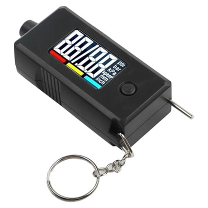 2 in 1 Digital Tire Pressure Gauge and Tread Depth Gauge for Cars, Trucks, SUVs, RVs & Motorcycles — Measures up to 120 PSI and 15 mm, Backlit LCD, Data Hold, Auto Off, Compact Metal Probe Design