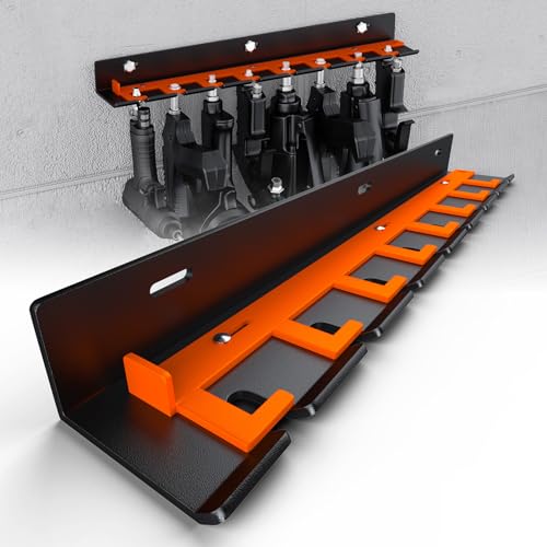 Air Tool Holder, Air Tool Rack for Garage Walls and Tool Cart Storage Organizer，Wall Mounted Lockable Pneumatic Tool Hanger for Air Compressor Tools, Pneumatic Nail Gun, Black-8 Slots - style: 8 Slots Air Tool Holder