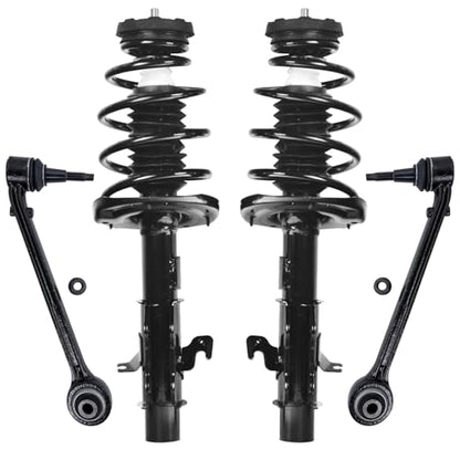 Detroit Axle - 6.2L Front Struts Lower Control Arms for 10-12 Chevrolet Camaro, Struts with Coil Spring Lower Rearward Control Arms Ball Joint Assembly 2010 2011 2012 Replacement Suspension Kit - size: 4CQ50679/Big Kit